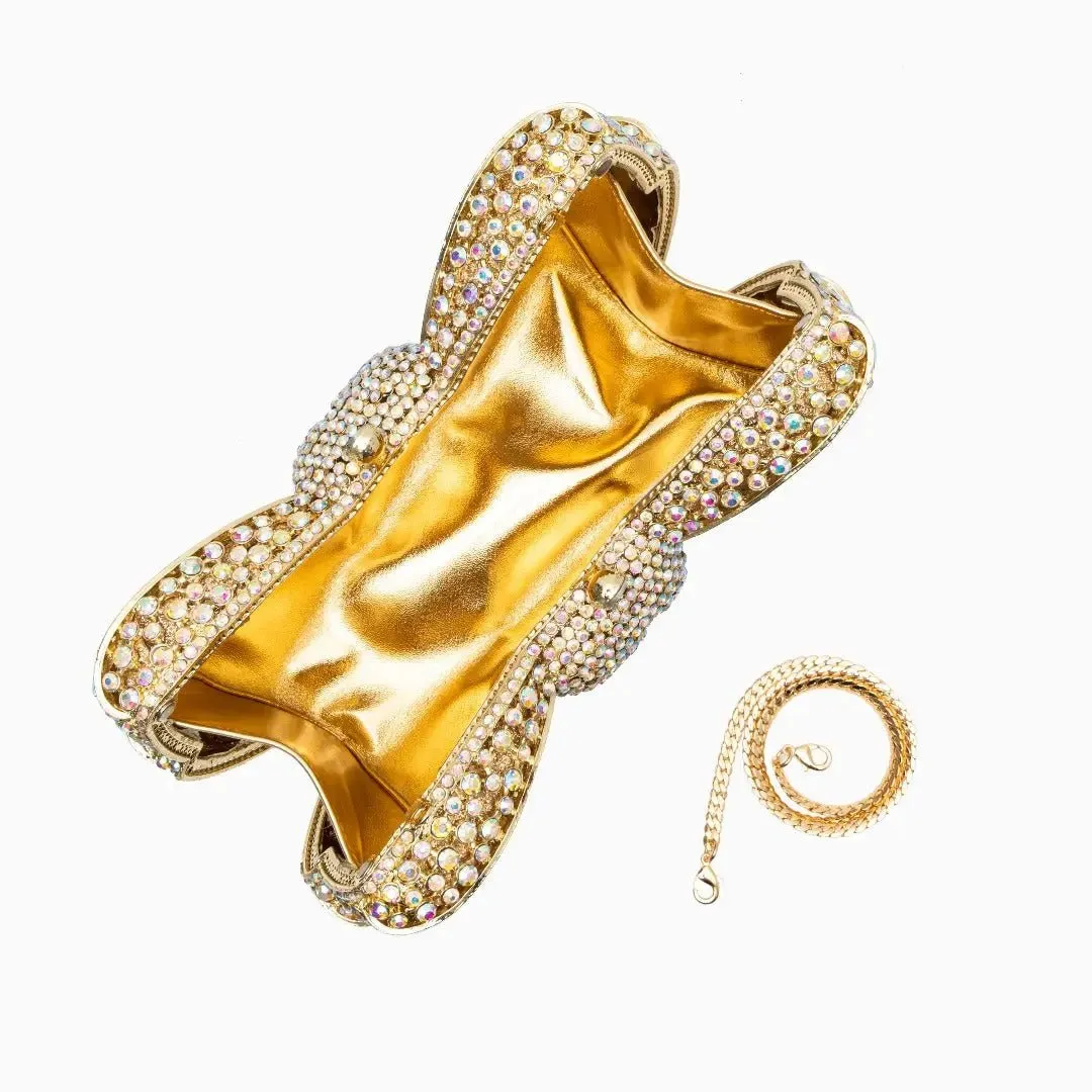 Aurora | A Rhinestone Ribbon Clutch Bag for Red Carpet Glamour