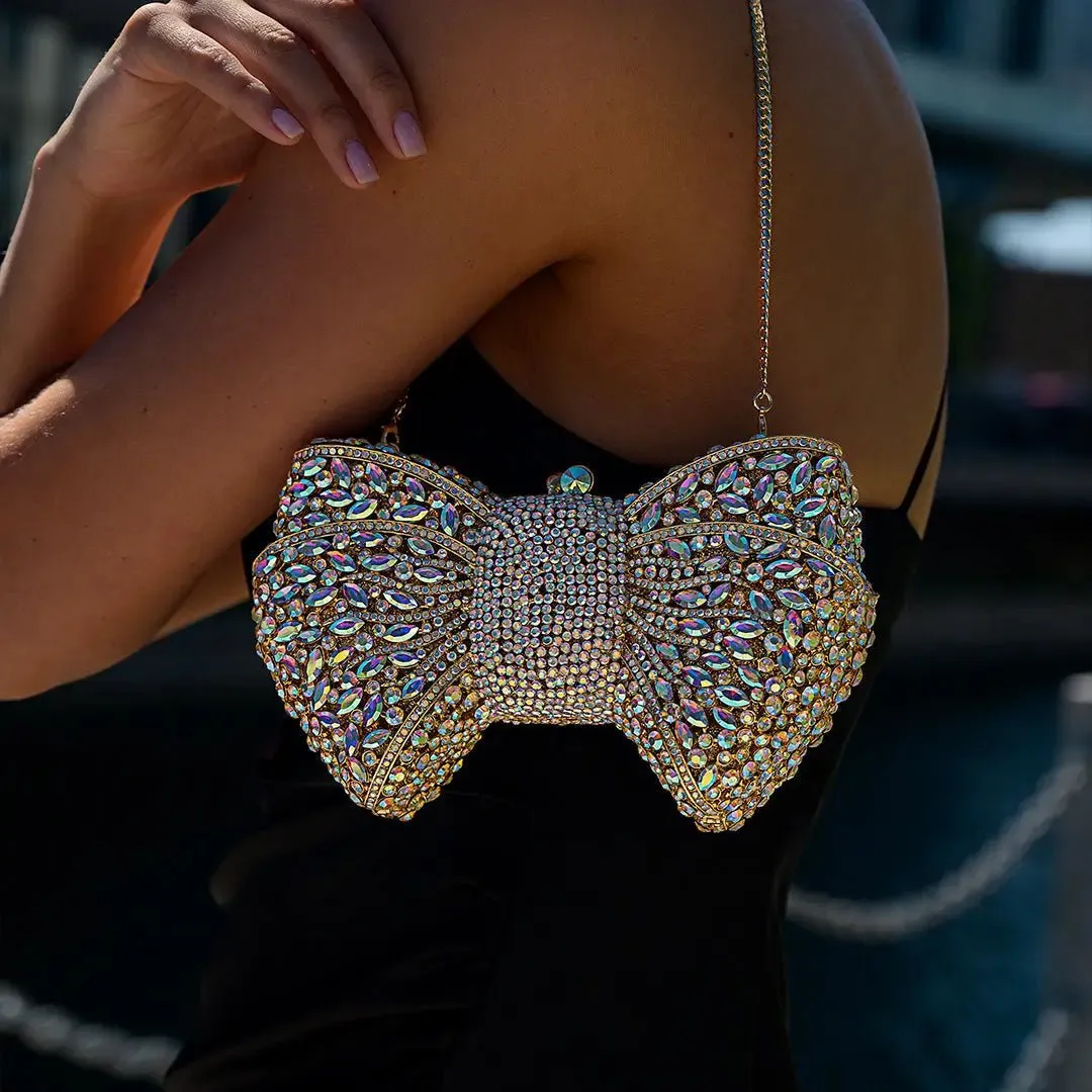 Aurora | A Rhinestone Ribbon Clutch Bag for Red Carpet Glamour