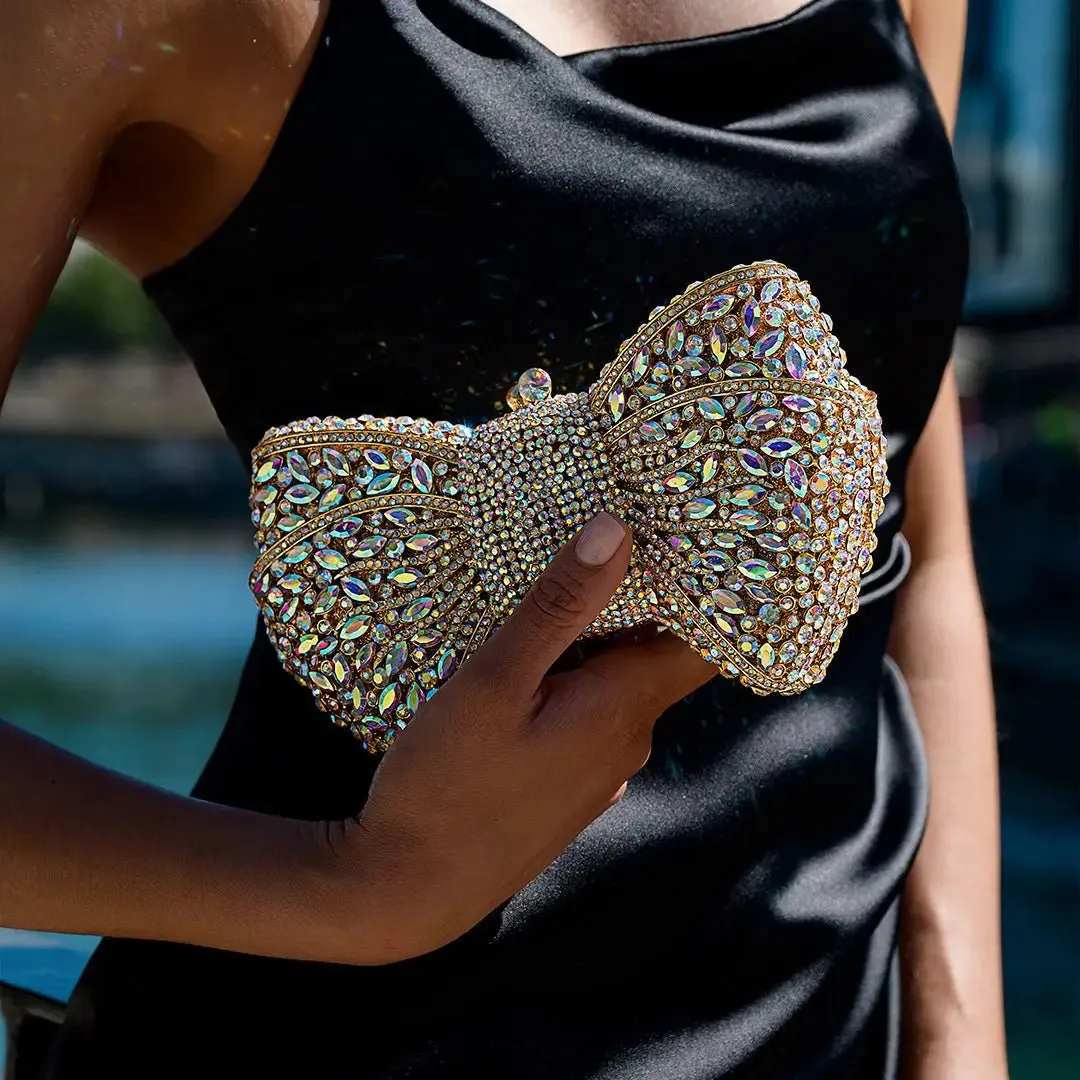 Aurora | A Rhinestone Ribbon Clutch Bag for Red Carpet Glamour