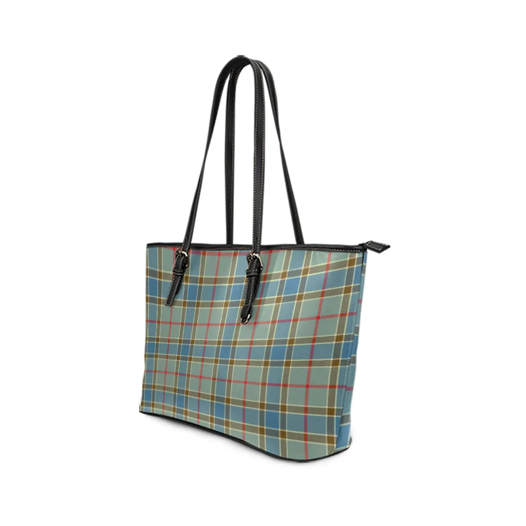Balfour Blue Tartan Leather Tote Bag