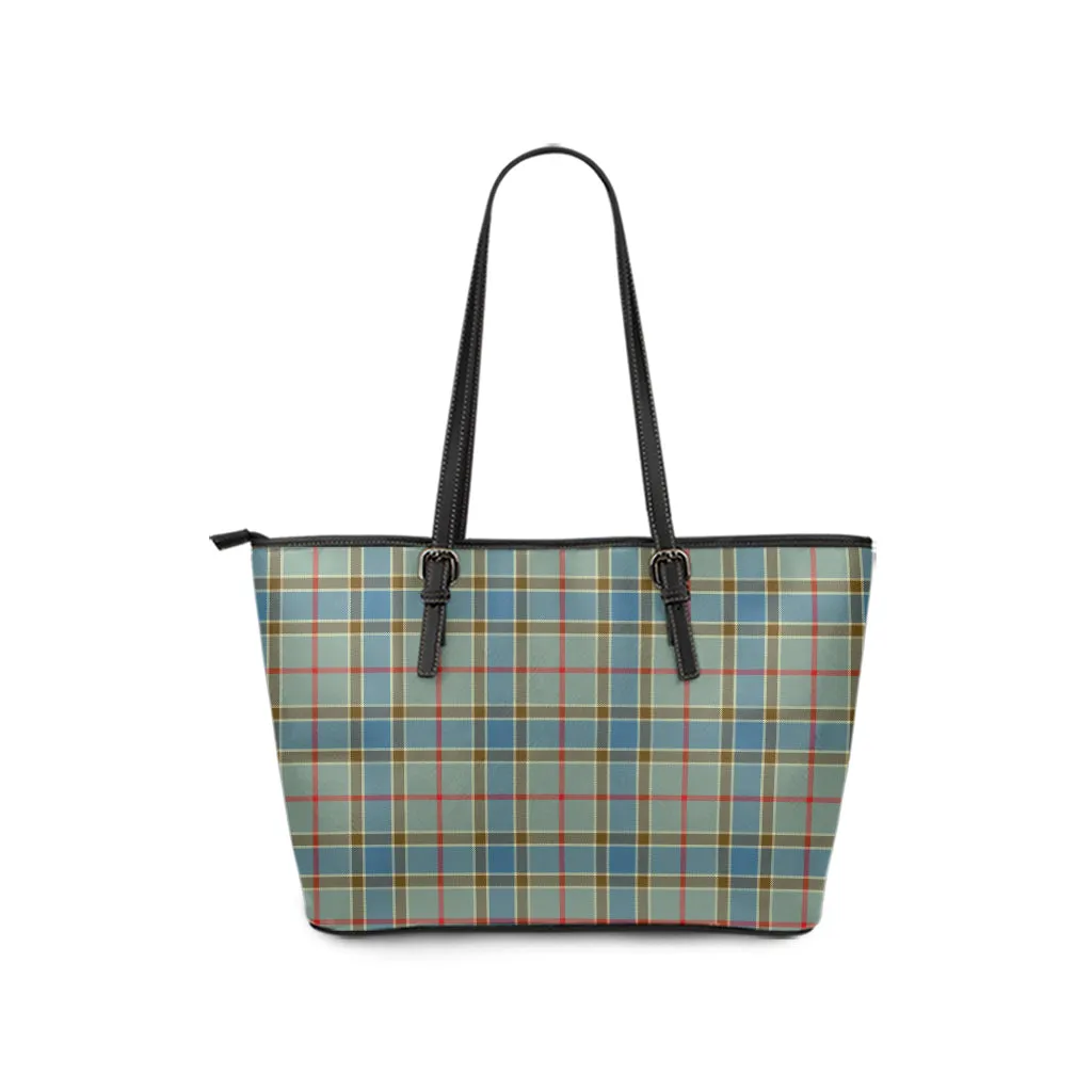 Balfour Blue Tartan Leather Tote Bag