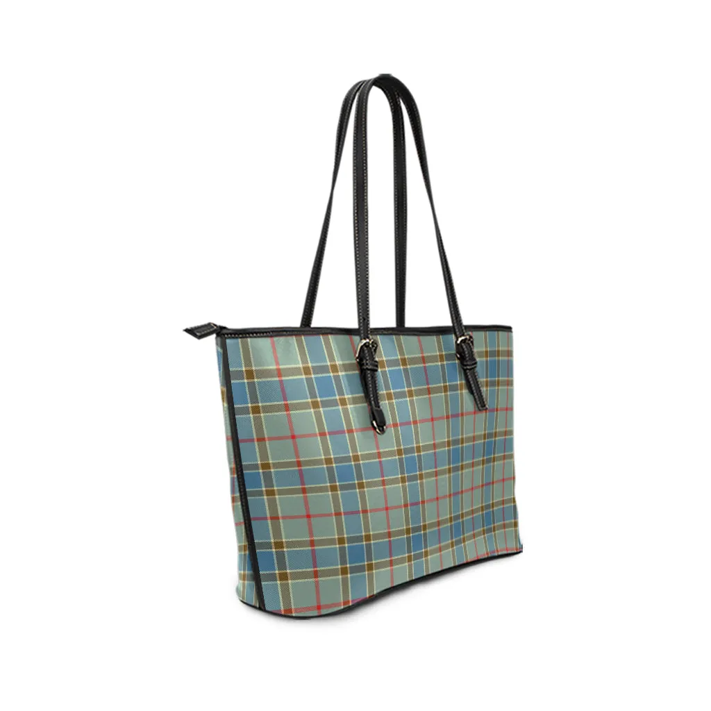 Balfour Blue Tartan Leather Tote Bag