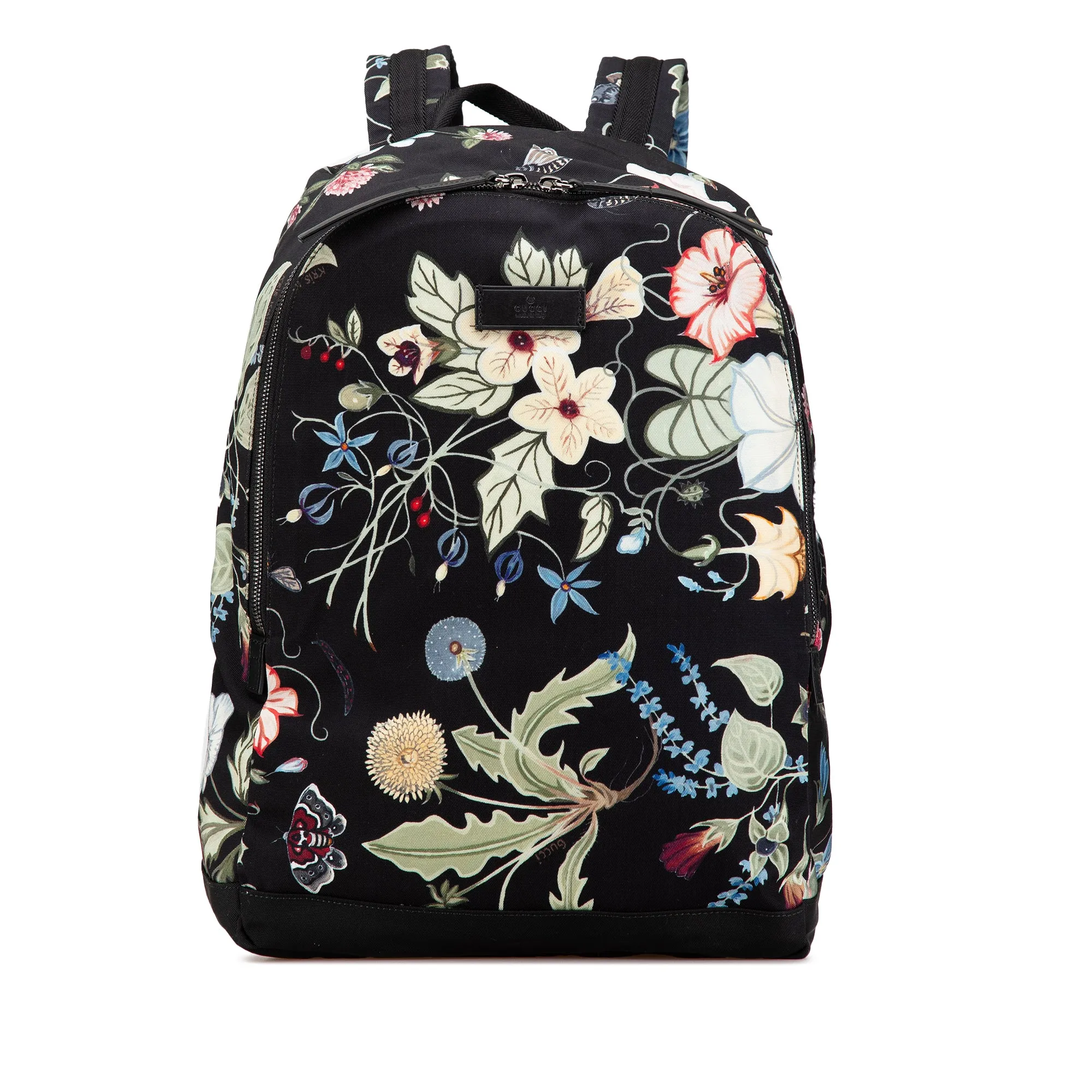 Black Gucci Flora Canvas Knight Backpack