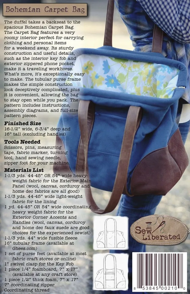 Bohemian Carpet Bag Paper Pattern - Sew Liberated