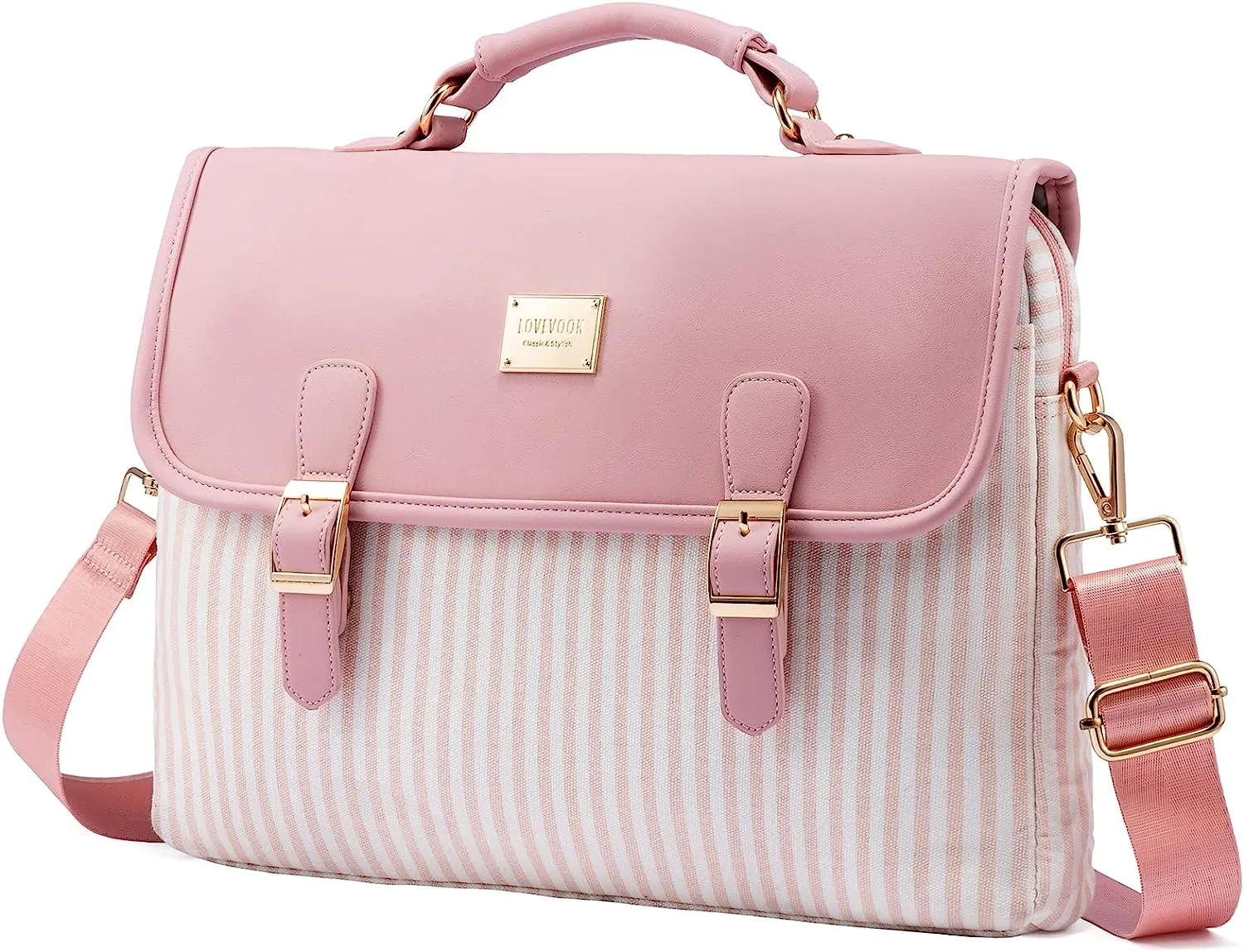 Business Casual Mauve Pink Shoulder Strap Messenger Style Laptop Bag