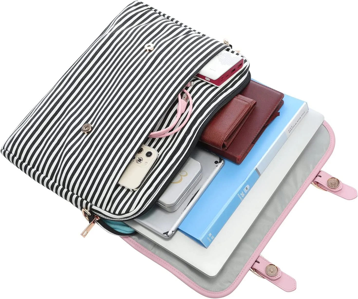 Business Casual Mauve Pink Shoulder Strap Messenger Style Laptop Bag