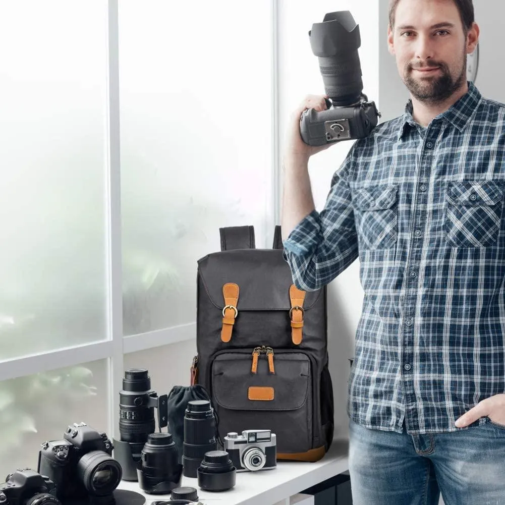 Camera Backpack Canvas with Laptop Compartment
