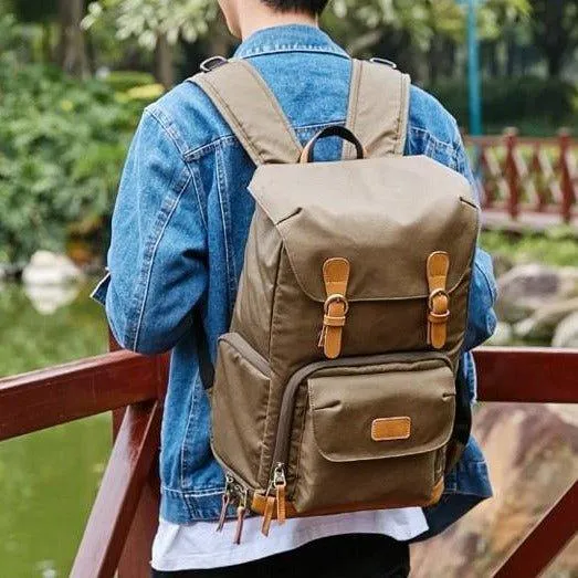 Camera Backpack Canvas with Laptop Compartment
