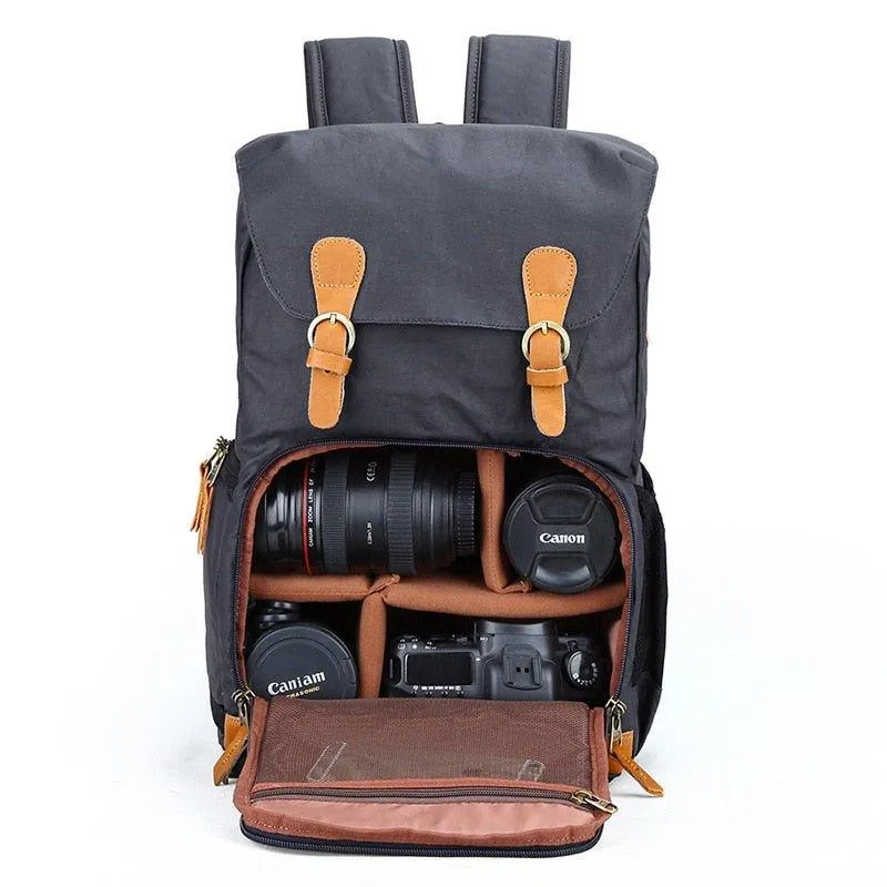 Camera Backpack Canvas with Laptop Compartment