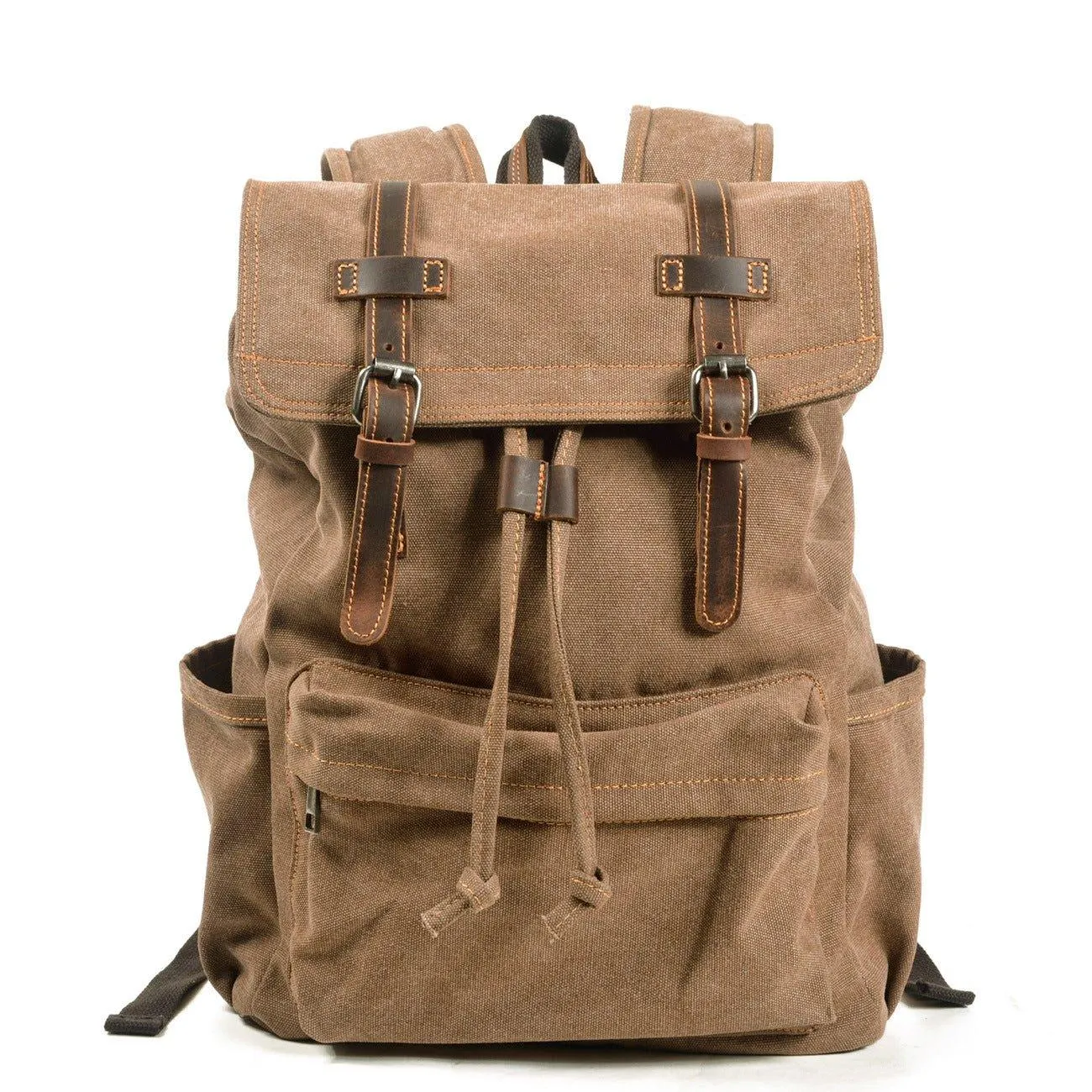 Canvas College Laptop Backpack Vintage Style