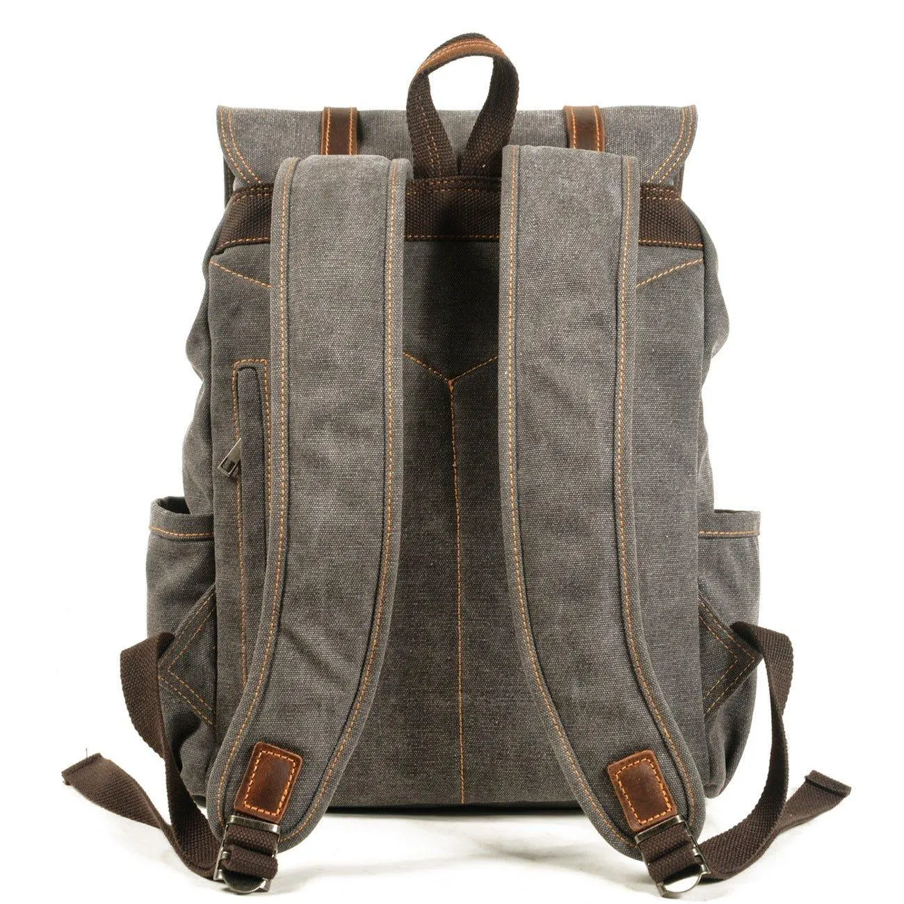 Canvas College Laptop Backpack Vintage Style