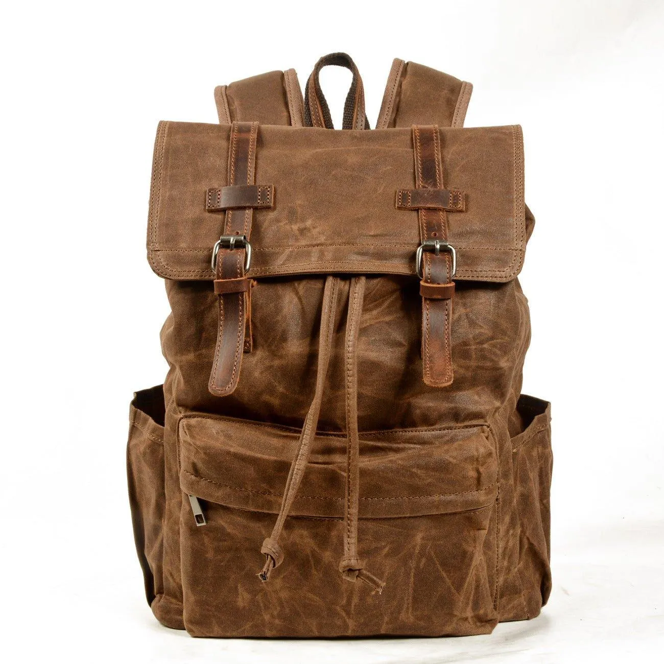 Canvas College Laptop Backpack Vintage Style