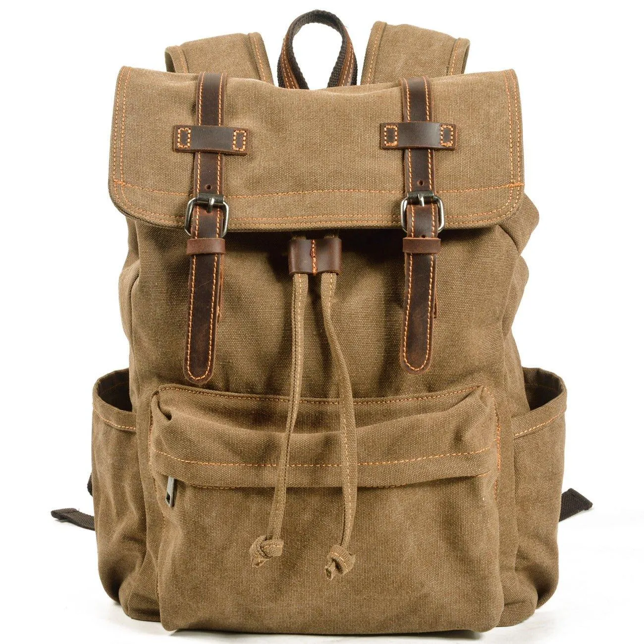 Canvas College Laptop Backpack Vintage Style