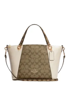 Coach Kacey Satchel In Colorblock Signature Canvas