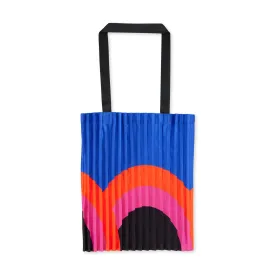 Colorblocked Pleated Tote Bag - Rainbow