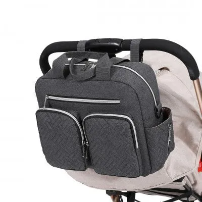 Dark Grey Functional Baby Changing Shoulder Bag