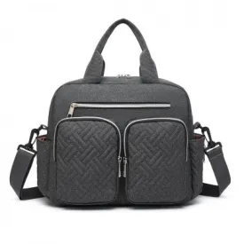 Dark Grey Functional Baby Changing Shoulder Bag