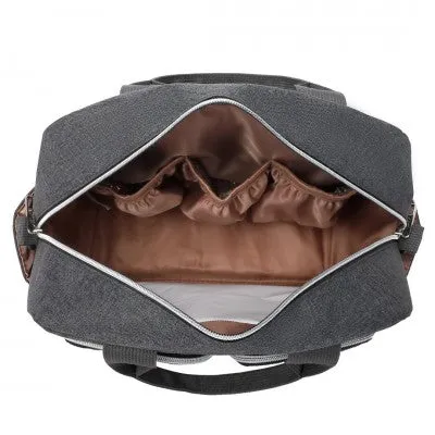 Dark Grey Functional Baby Changing Shoulder Bag