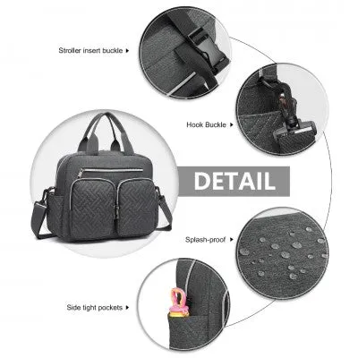 Dark Grey Functional Baby Changing Shoulder Bag