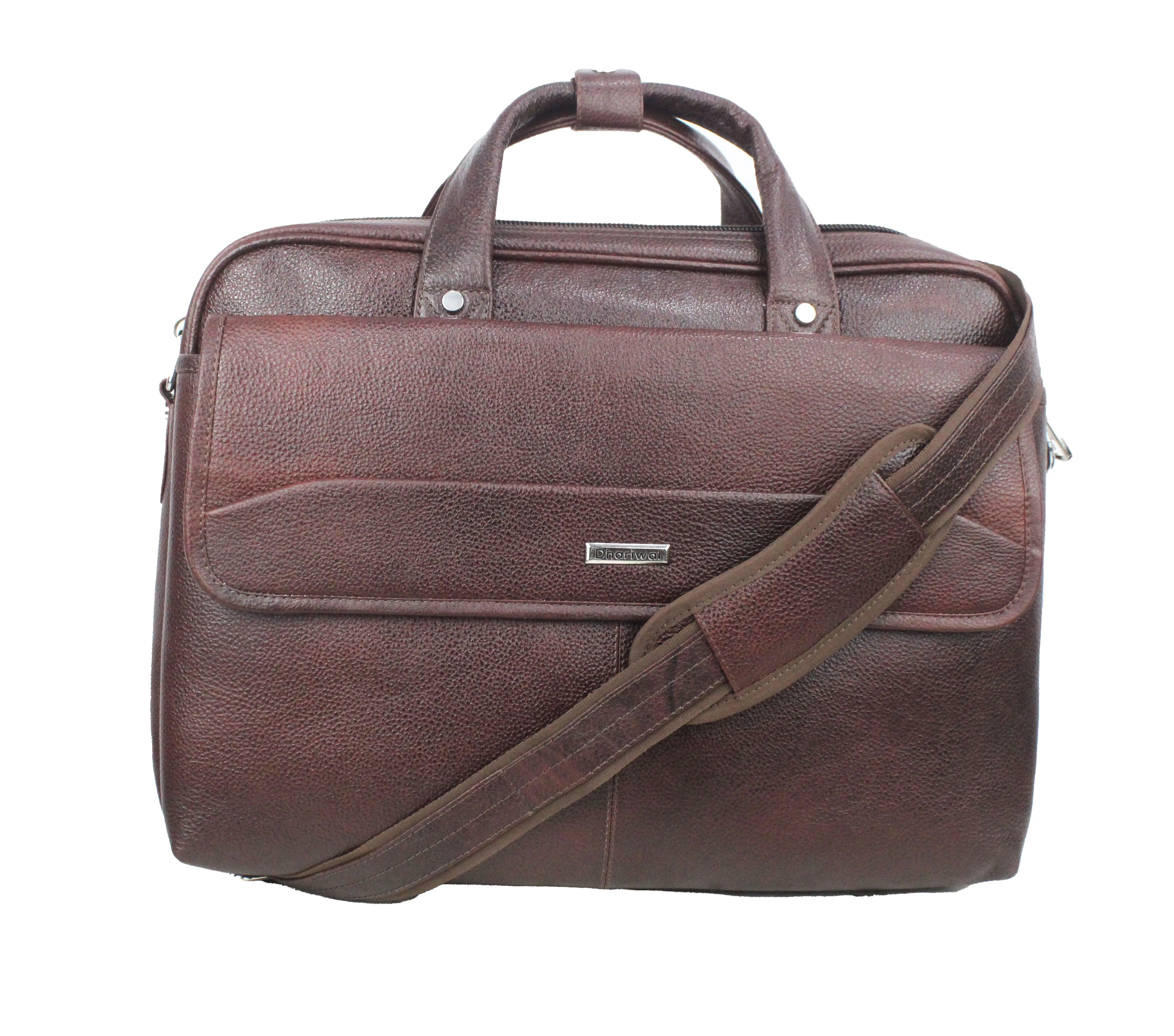 Dhariwal Genuine Leather Laptop Bag File Messenger Bag with Strap upto 17 Inch | Laptop Bag for Men EB-616