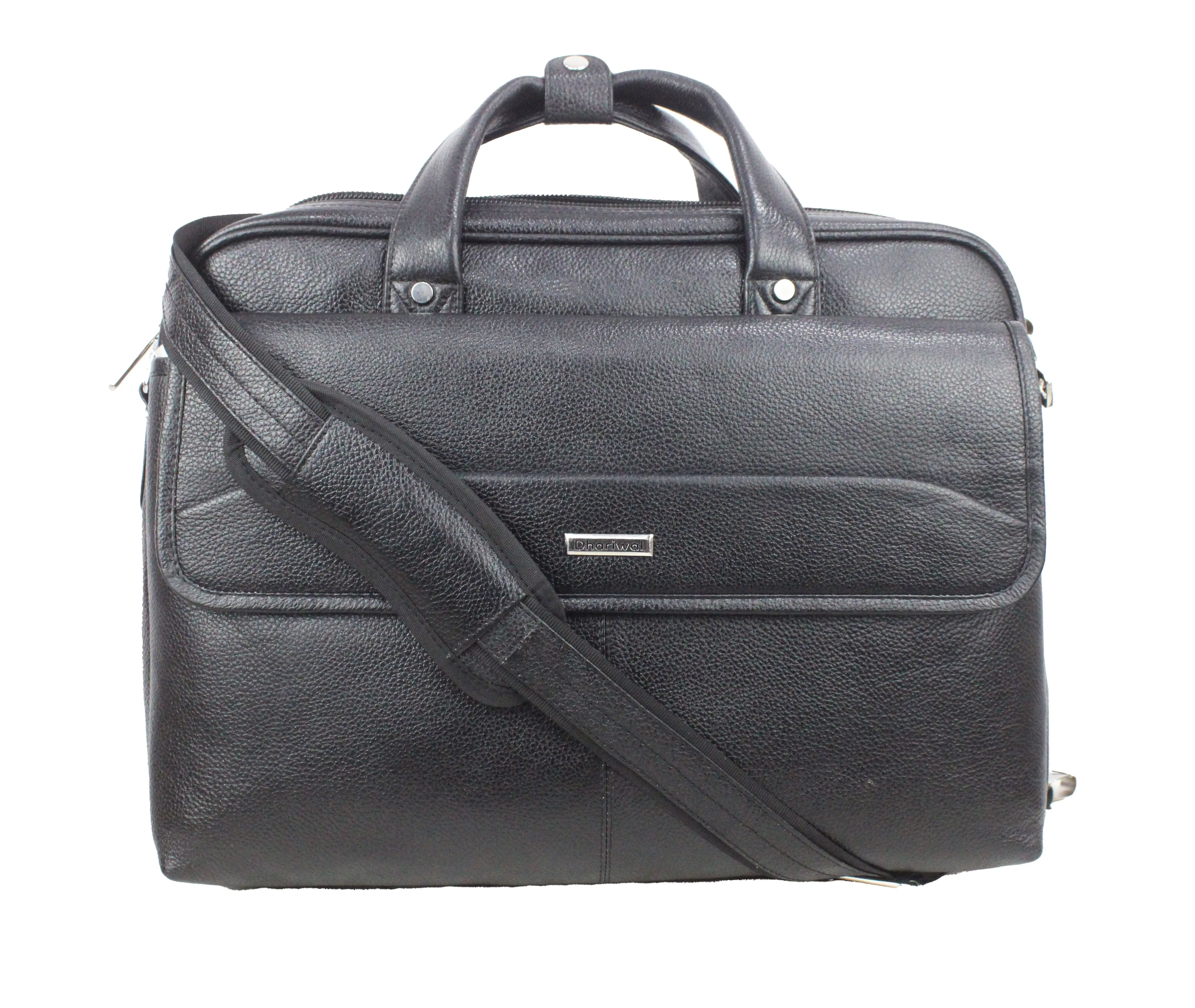 Dhariwal Genuine Leather Laptop Bag File Messenger Bag with Strap upto 17 Inch | Laptop Bag for Men EB-616