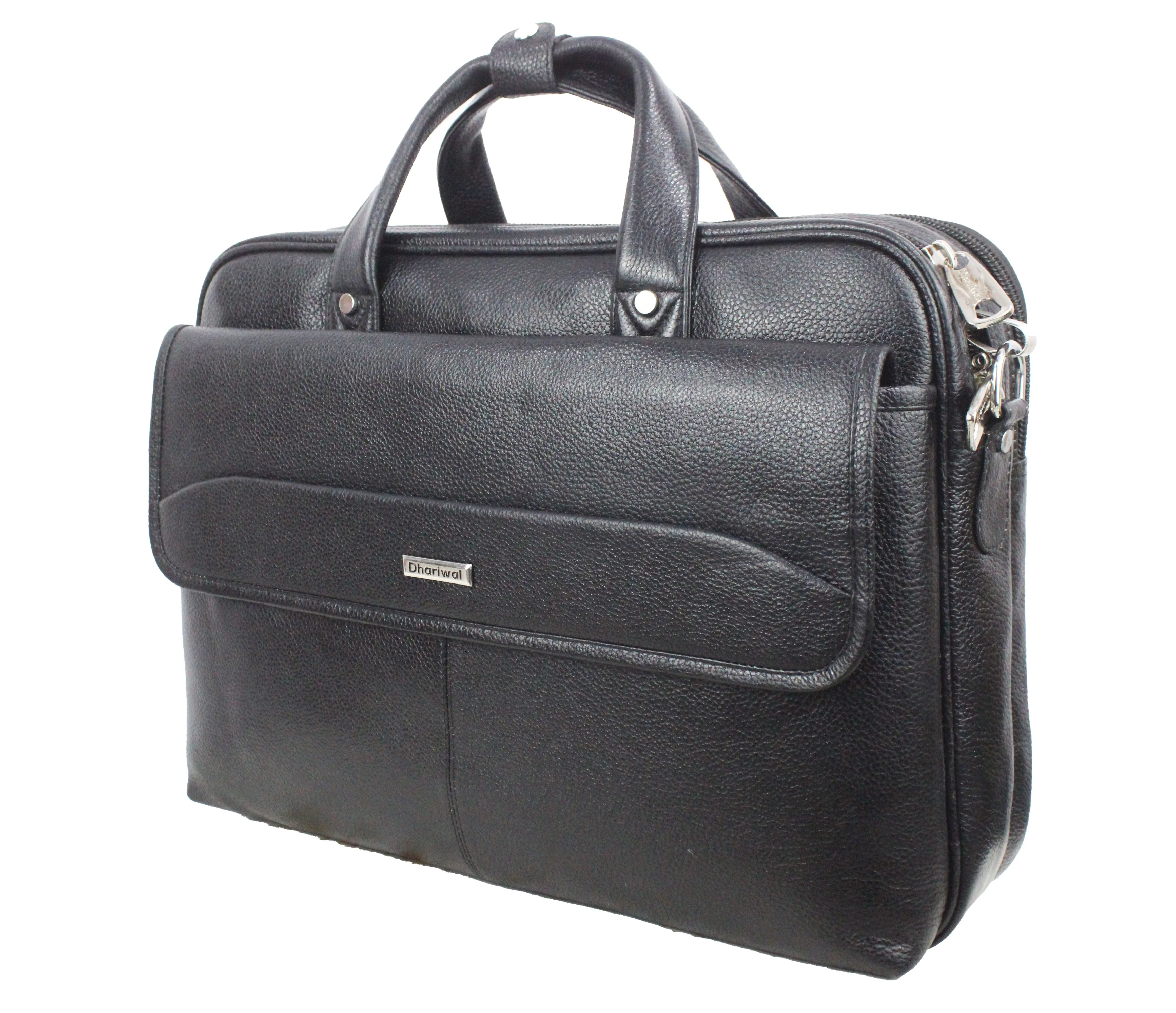 Dhariwal Genuine Leather Laptop Bag File Messenger Bag with Strap upto 17 Inch | Laptop Bag for Men EB-616