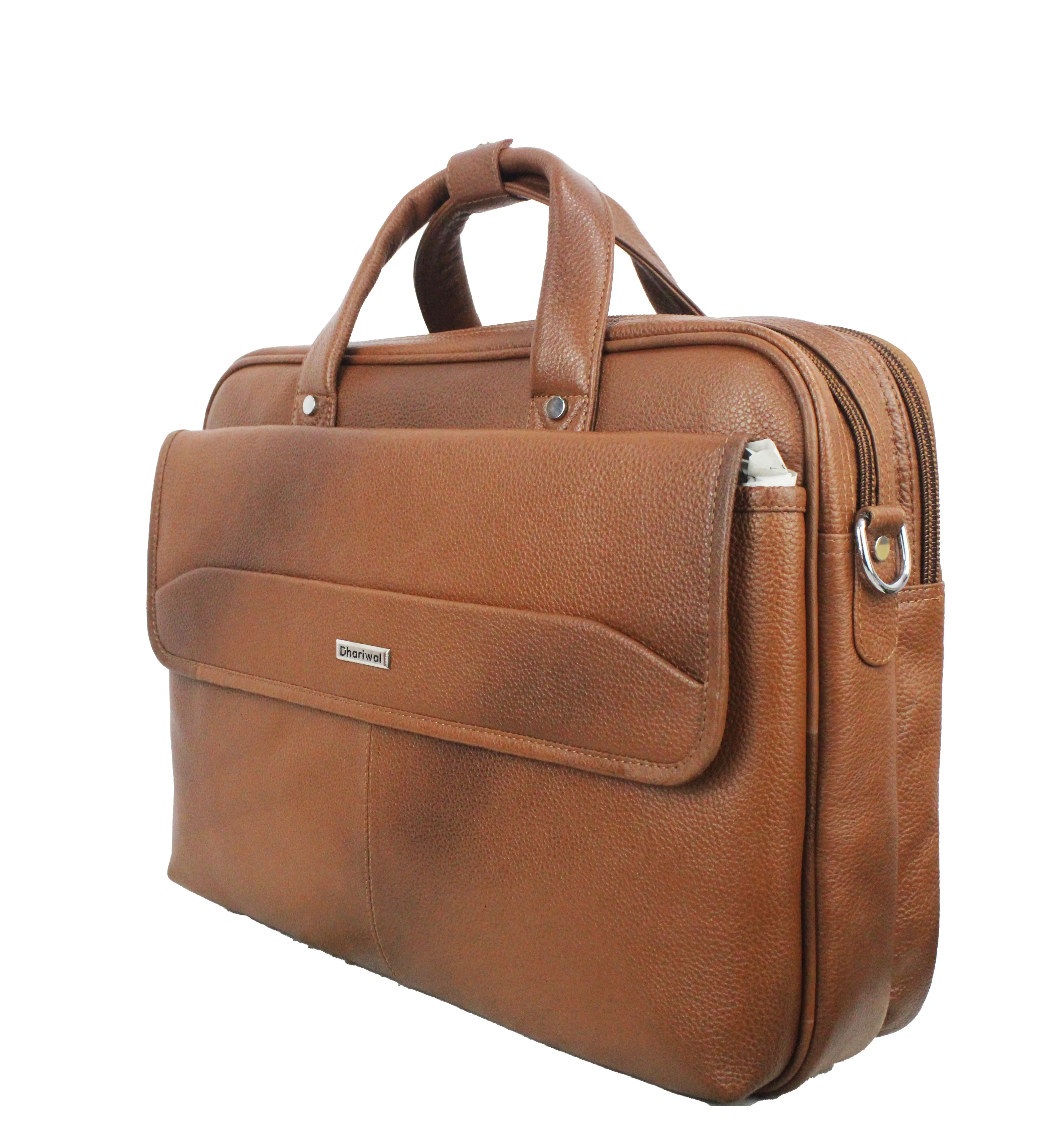 Dhariwal Genuine Leather Laptop Bag File Messenger Bag with Strap upto 17 Inch | Laptop Bag for Men EB-616