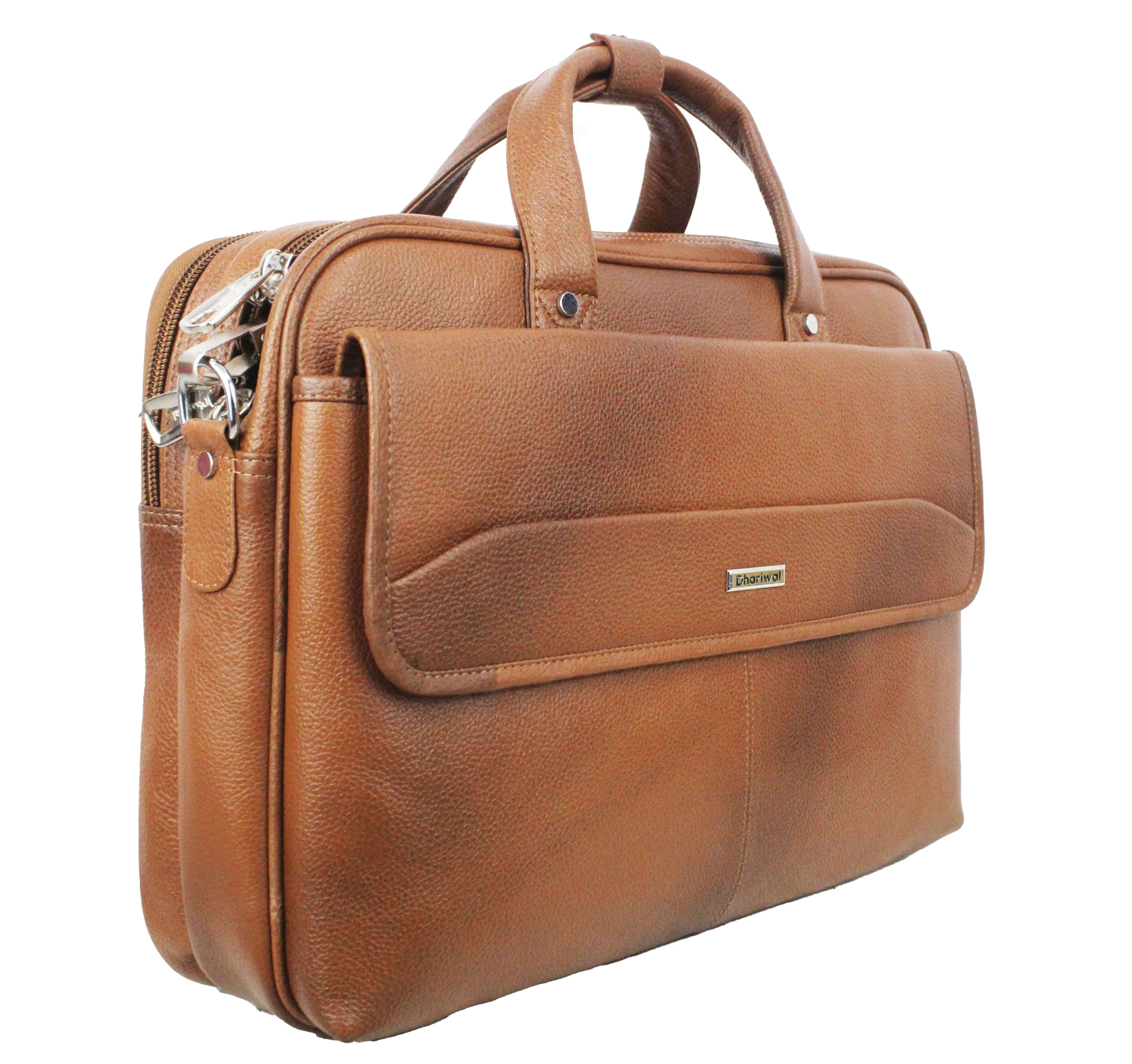 Dhariwal Genuine Leather Laptop Bag File Messenger Bag with Strap upto 17 Inch | Laptop Bag for Men EB-616