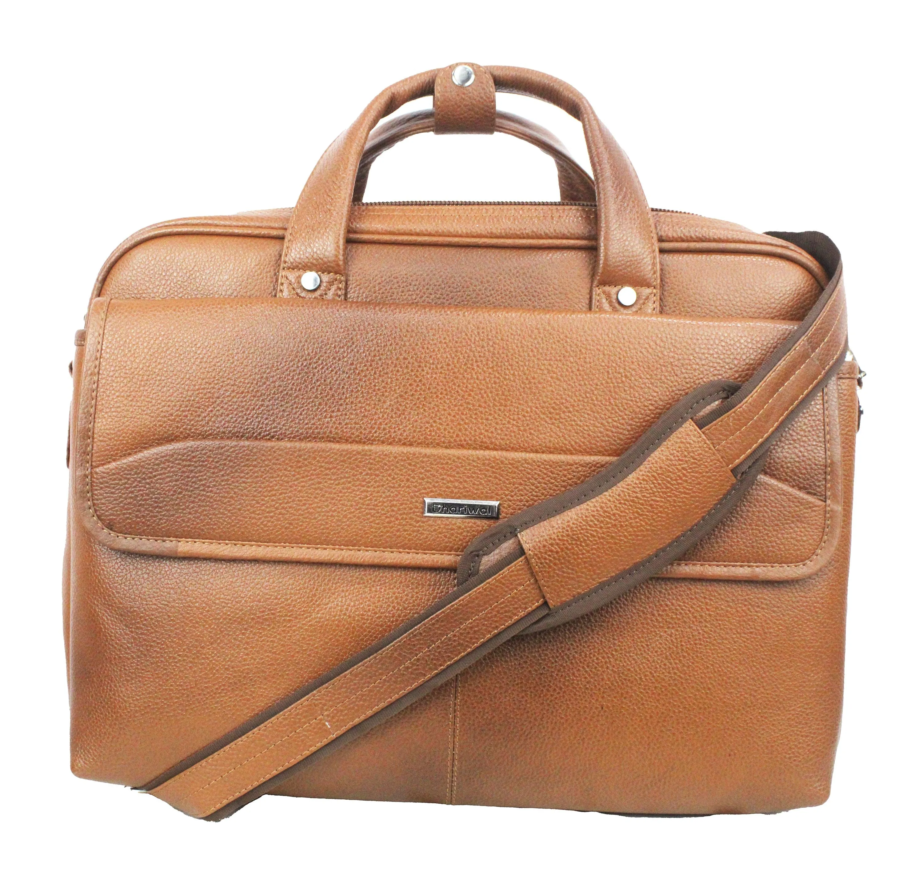 Dhariwal Genuine Leather Laptop Bag File Messenger Bag with Strap upto 17 Inch | Laptop Bag for Men EB-616