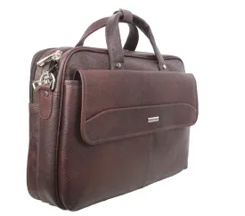 Dhariwal Genuine Leather Laptop Bag File Messenger Bag with Strap upto 17 Inch | Laptop Bag for Men EB-616