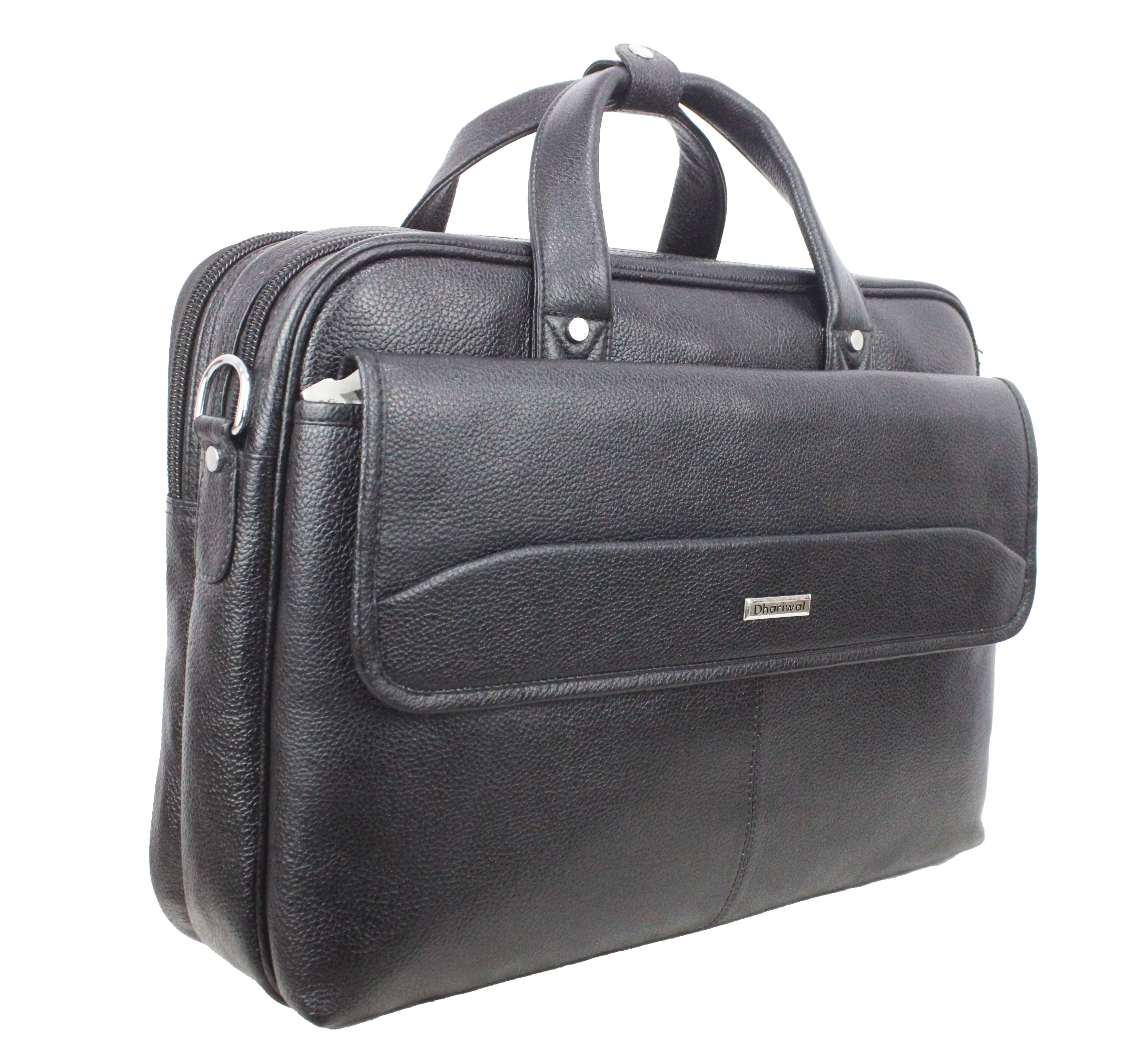 Dhariwal Genuine Leather Laptop Bag File Messenger Bag with Strap upto 17 Inch | Laptop Bag for Men EB-616
