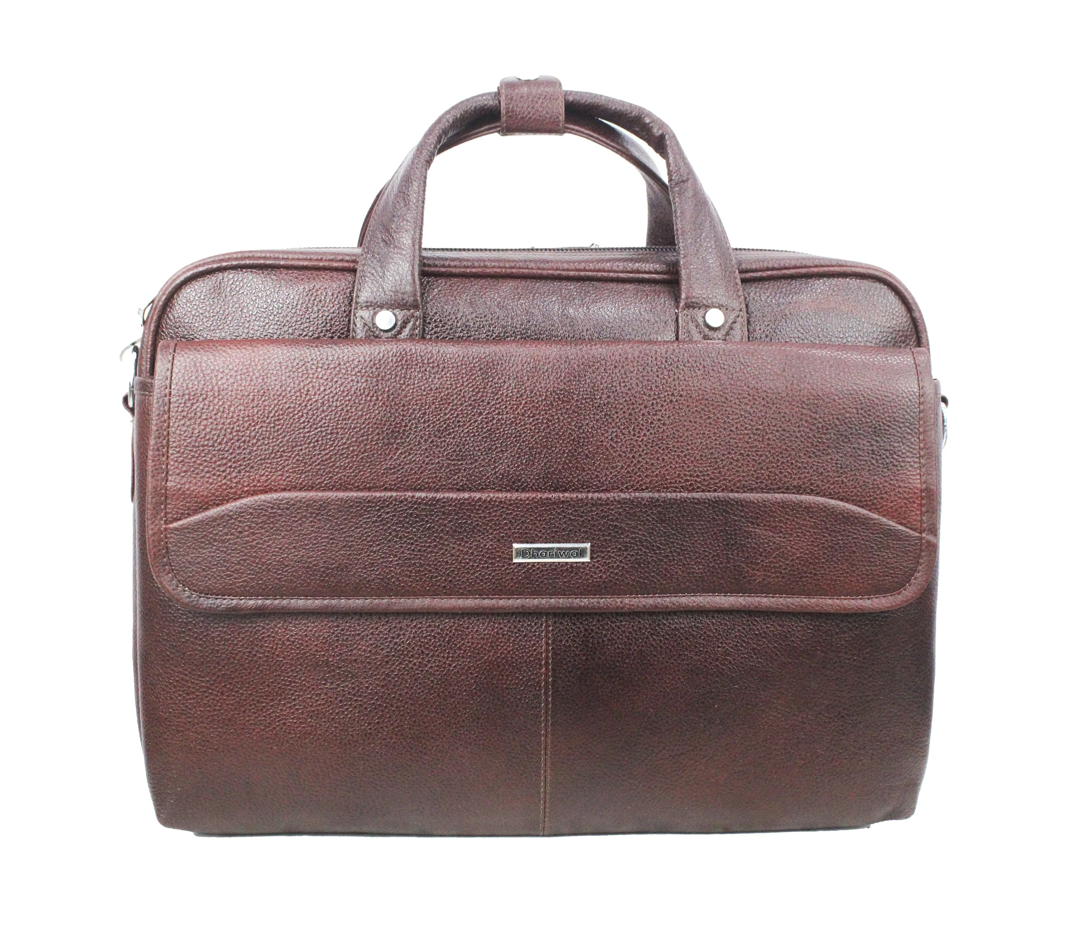 Dhariwal Genuine Leather Laptop Bag File Messenger Bag with Strap upto 17 Inch | Laptop Bag for Men EB-616