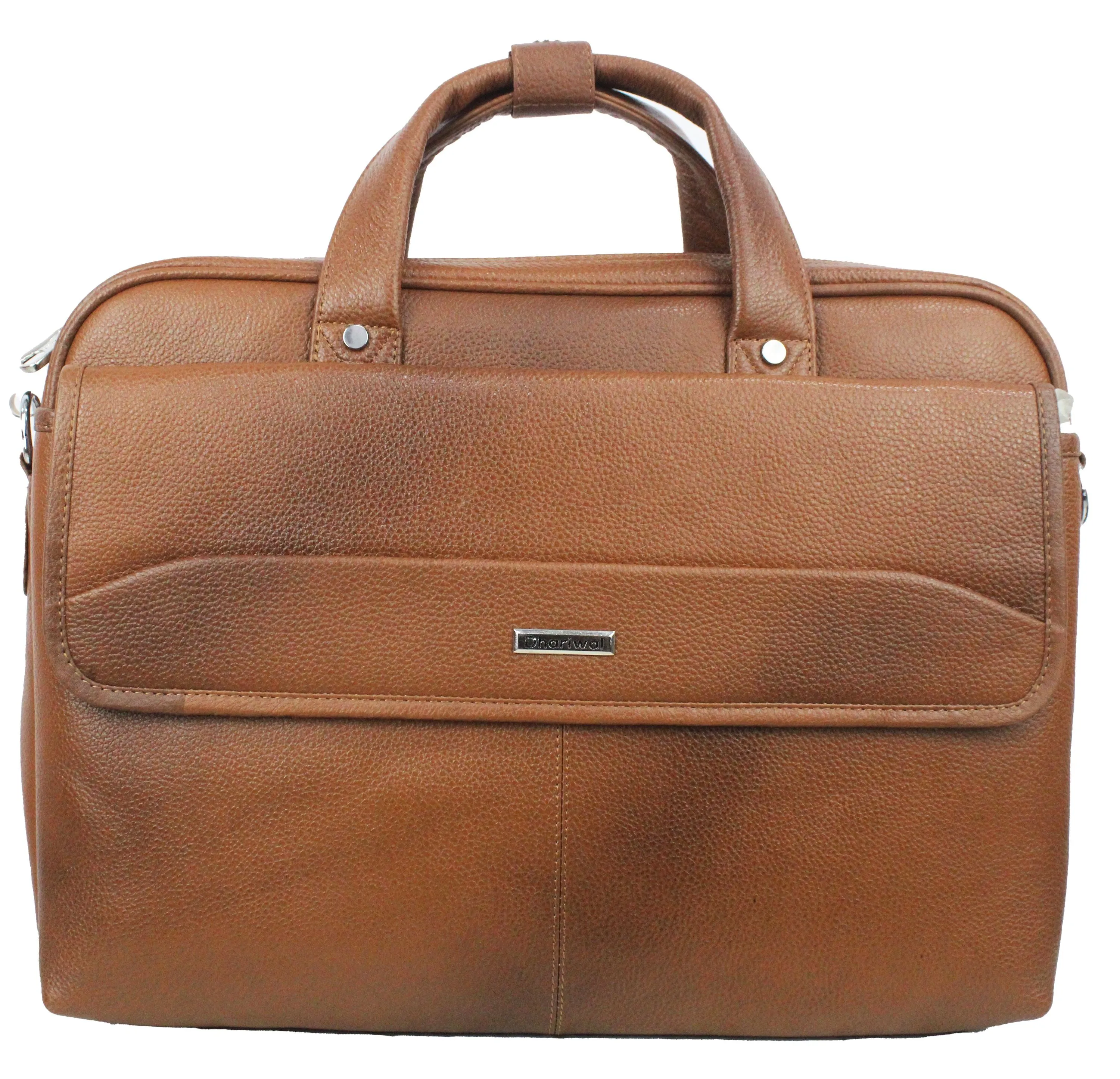 Dhariwal Genuine Leather Laptop Bag File Messenger Bag with Strap upto 17 Inch | Laptop Bag for Men EB-616