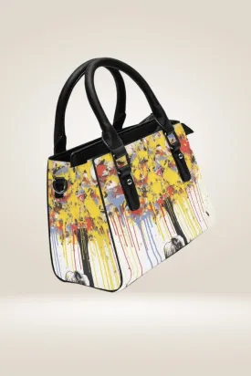 Dripping Tree White Satchel Bag