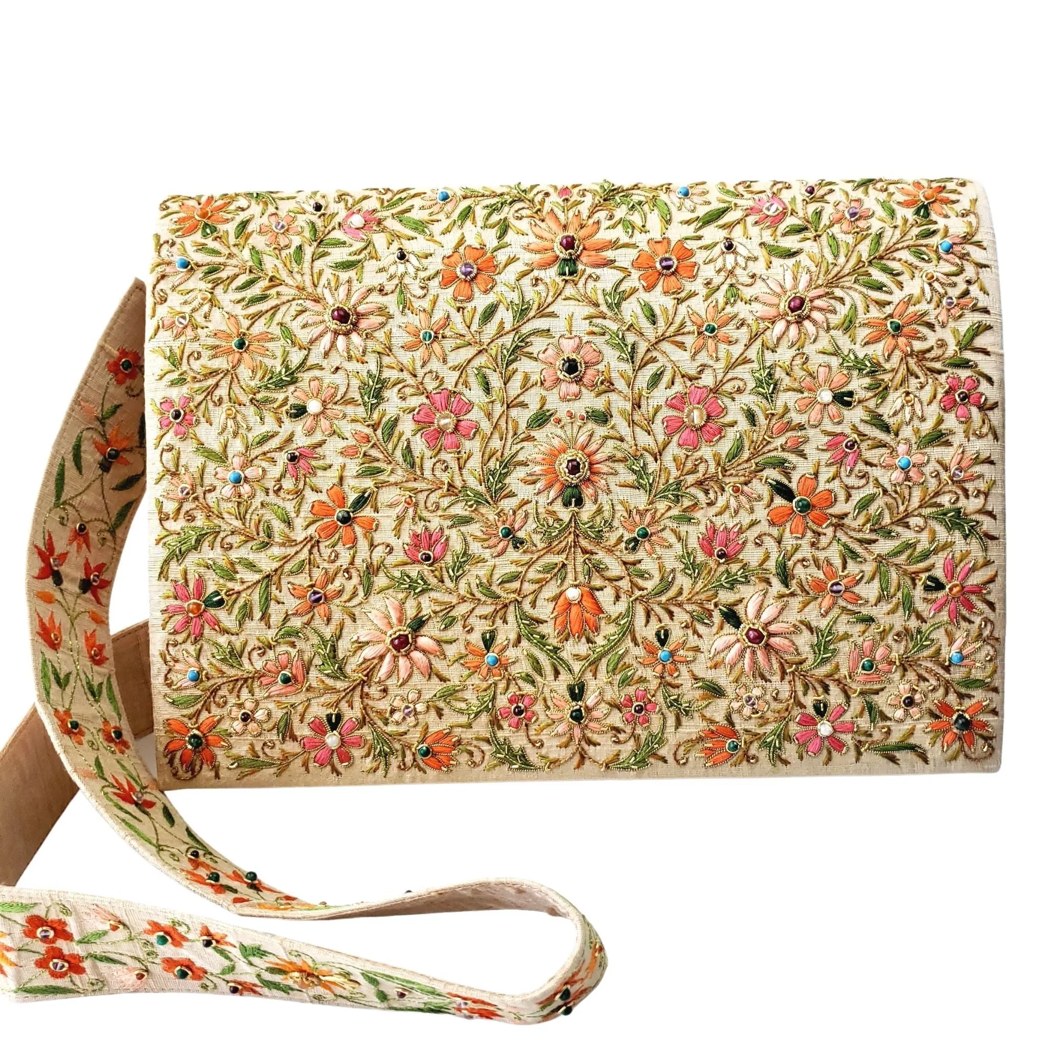Embroidered Floral Crossbody iPad Case Briefcase