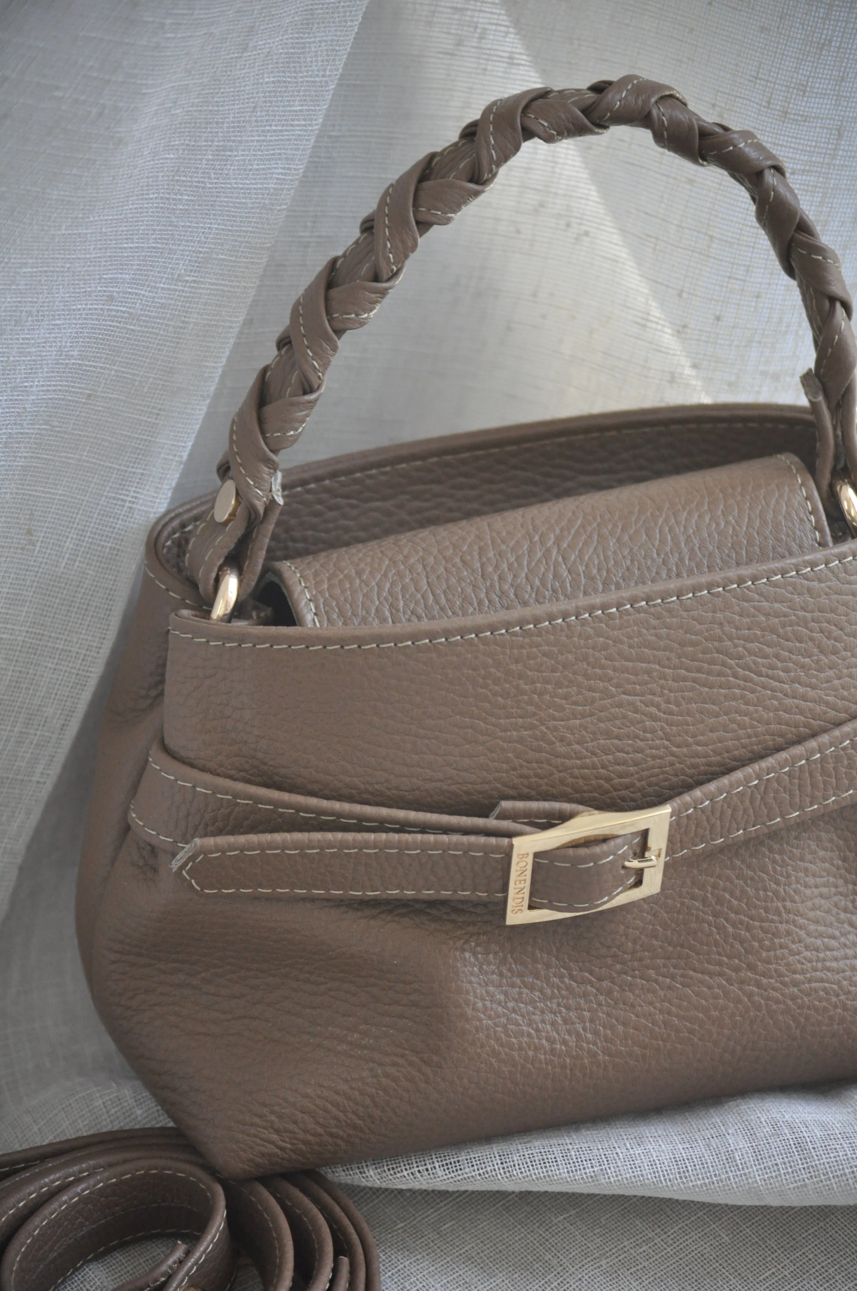 Emily 20 Leather Handbag- Biscotti