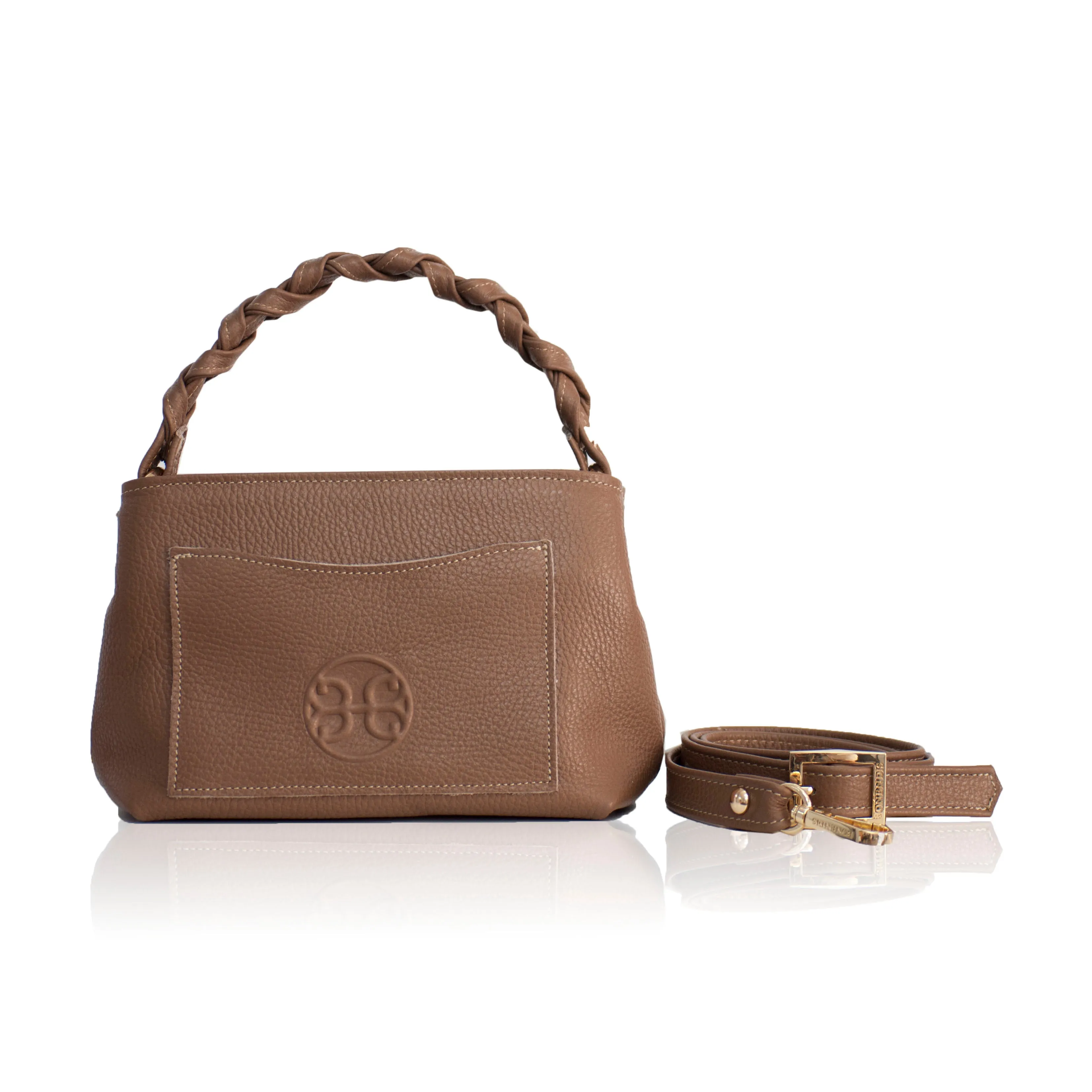 Emily 20 Leather Handbag- Biscotti