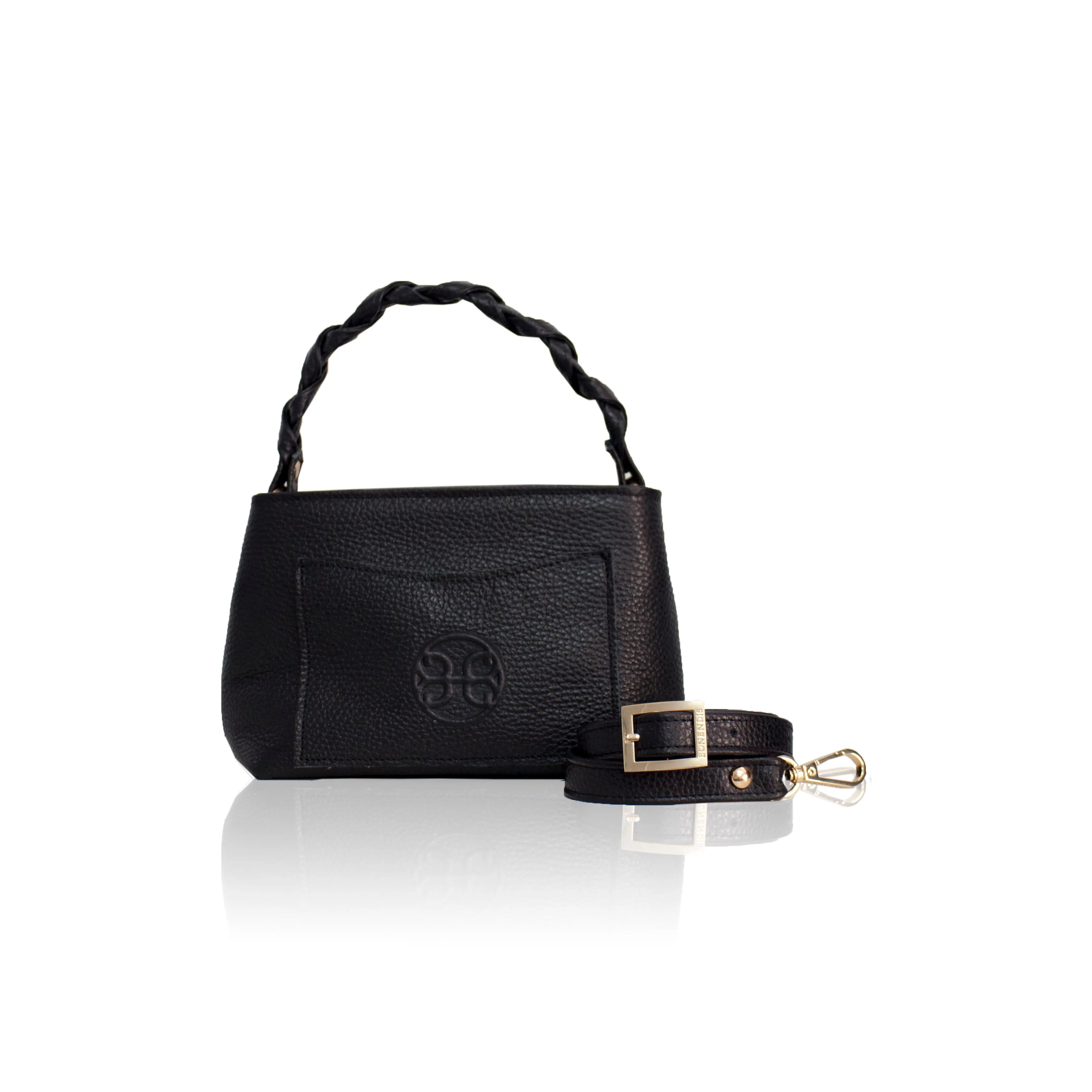 Emily 20 Leather Handbag- Black