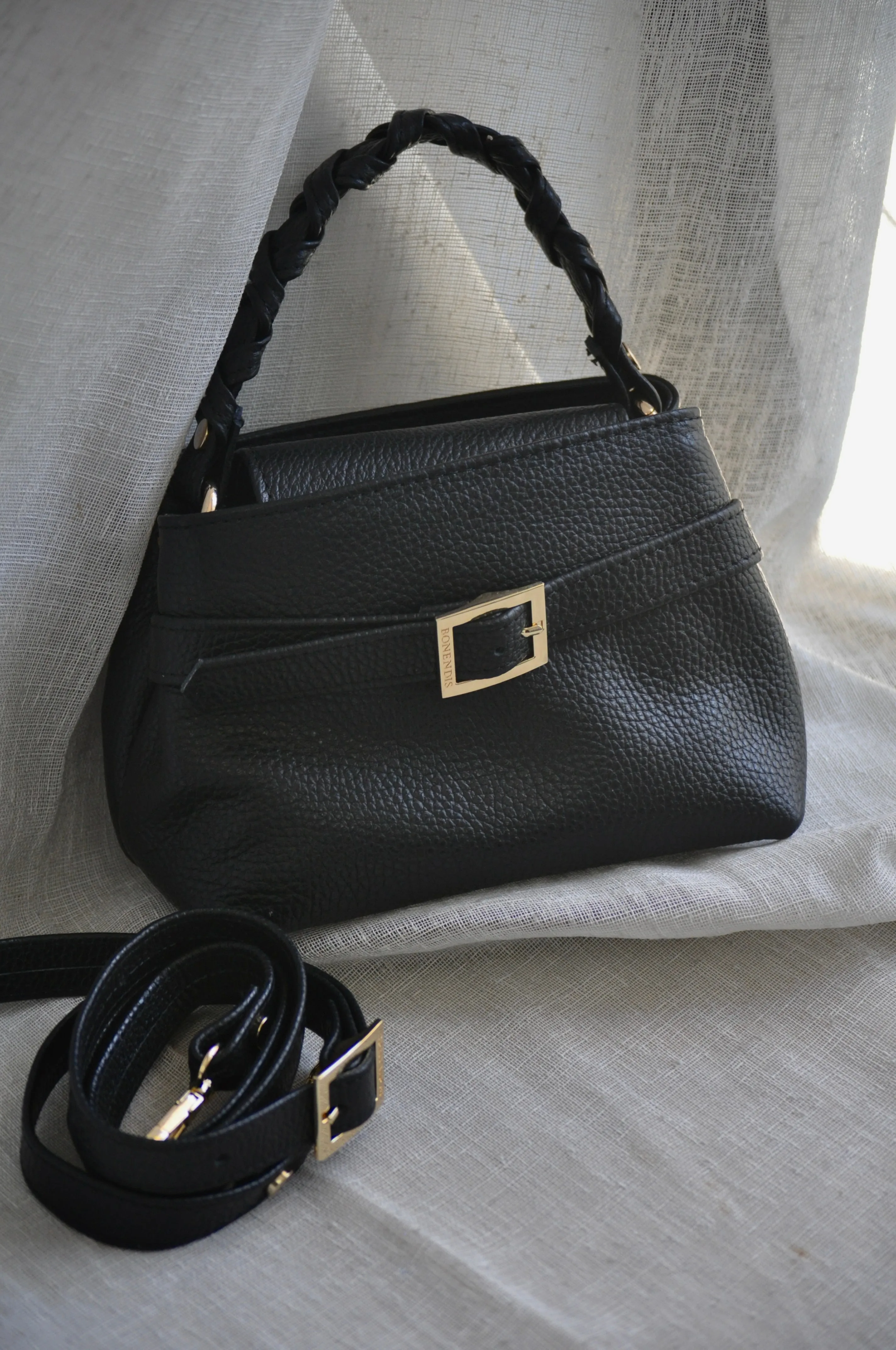 Emily 20 Leather Handbag- Black