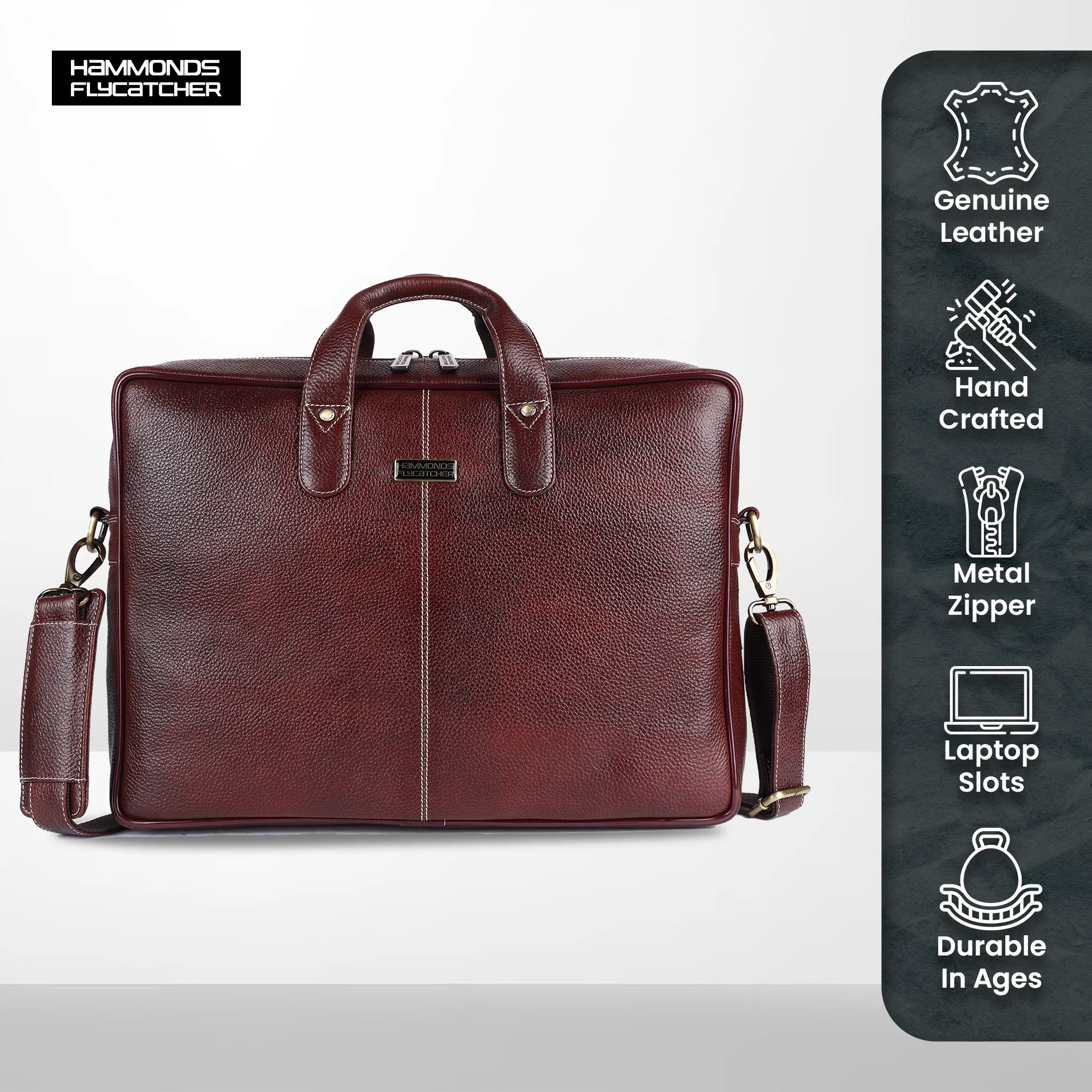 Genuine Leather Laptop Bag for Men - Office Bag - Fits Up to 14/15.6/16 Inch Laptop/MacBook