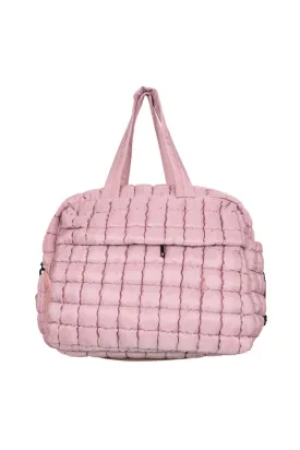 Mauve Quilted Weekend Duffel Bag w/ Pass-Thru Slip