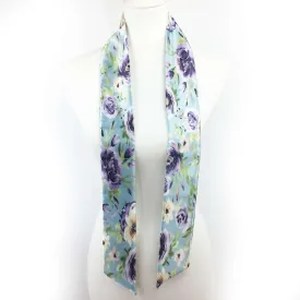 Mixed Watercolor Turquoise,Skinny Scarf,Woman Scarf,All season scarf,LightweightScarf,ladies scarf,artist scarf,painted scarf,satin scarf