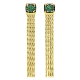Possibility Pavé Tassel Earring Long - 18K Gold Vermeil   CZ Vert