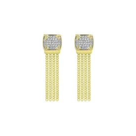 Possibility Pavé Tassel Earring Short - 18K Gold Vermeil   CZ Blanc