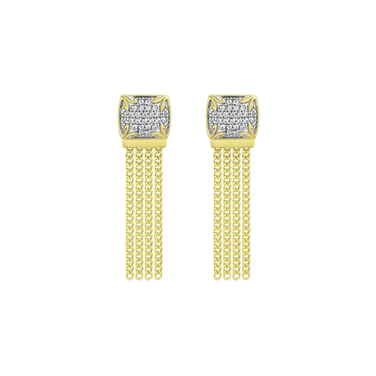 Possibility Pavé Tassel Earring Short - 18K Gold Vermeil   CZ Blanc