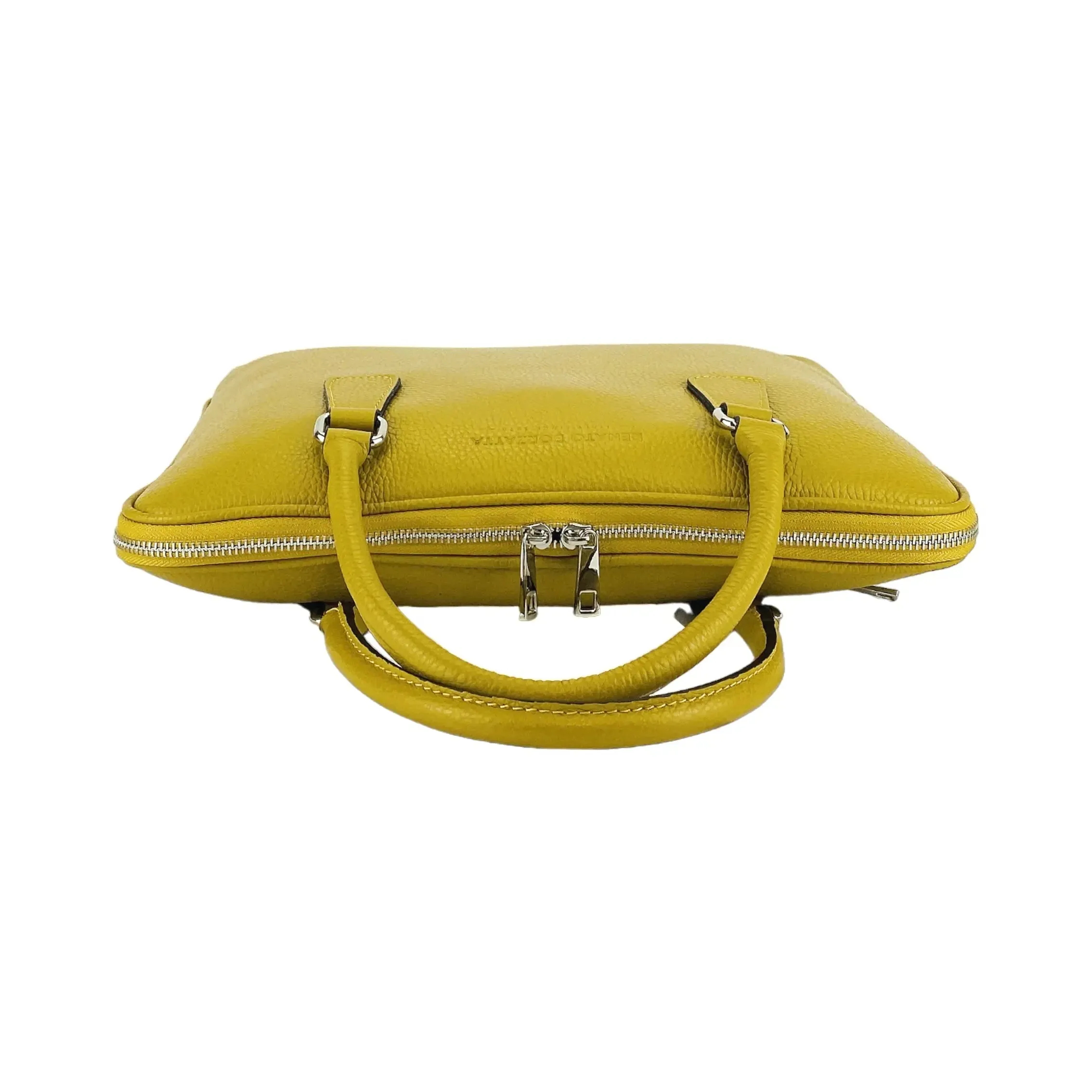 Renato Borzatta Unisex Mustard Leather Executive Briefcase - Italian Craftsmanship