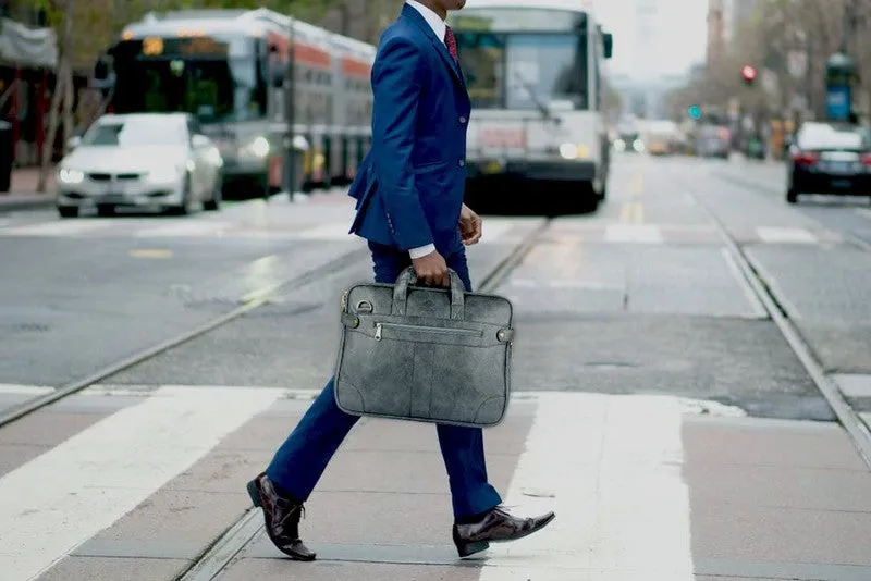 Single: The Clownfish 15.6 inch Synthetic Leather Laptop Bag - Premium Leatherette | Adjustable Strap | For 15.6 inch Laptops | Grey