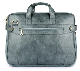 Single: The Clownfish 15.6 inch Synthetic Leather Laptop Bag - Premium Leatherette | Adjustable Strap | For 15.6 inch Laptops | Grey