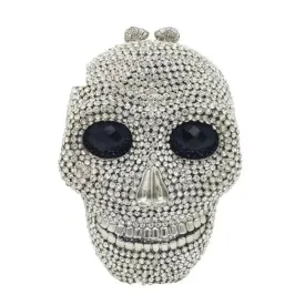 Skull Head Clutch - Halloween Women's Crystal Party Clutch Bag