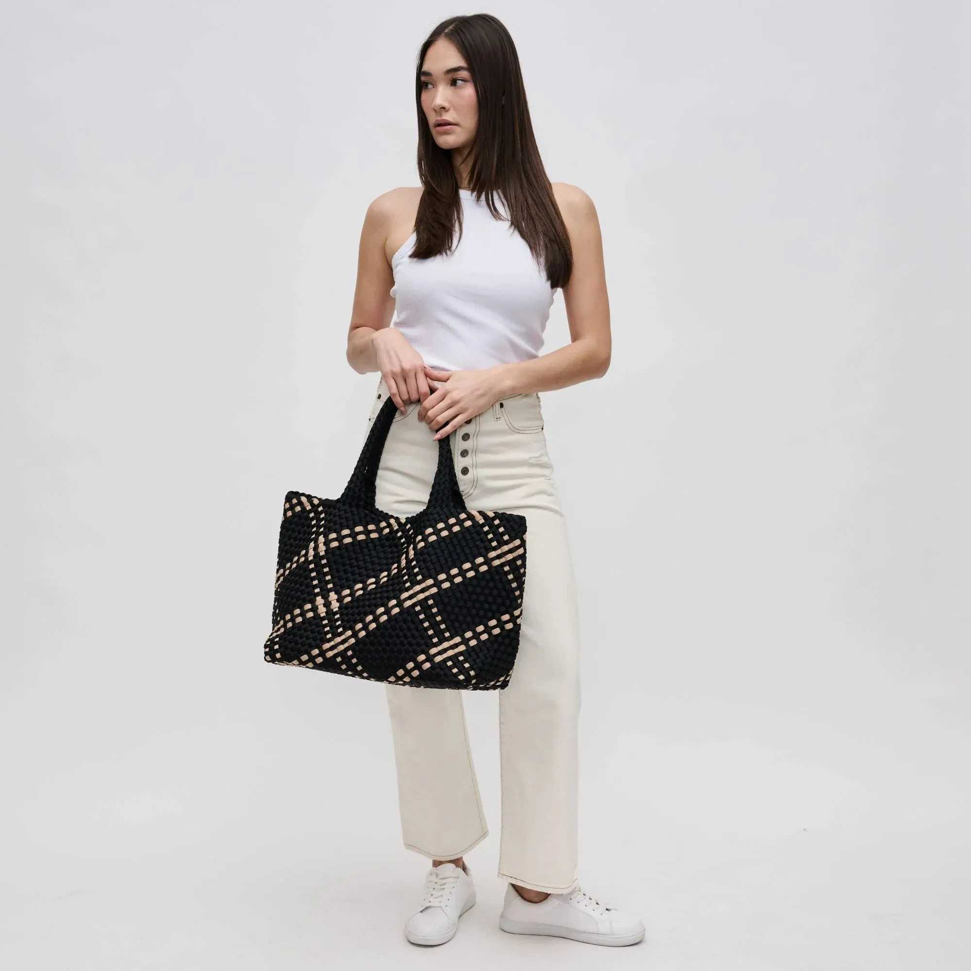 Sky's The Limit Large Tote Bag - Black/Nude